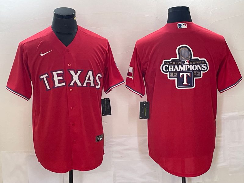 Men Texas Rangers Blank Red Game Nike 2023 MLB Jersey style 4